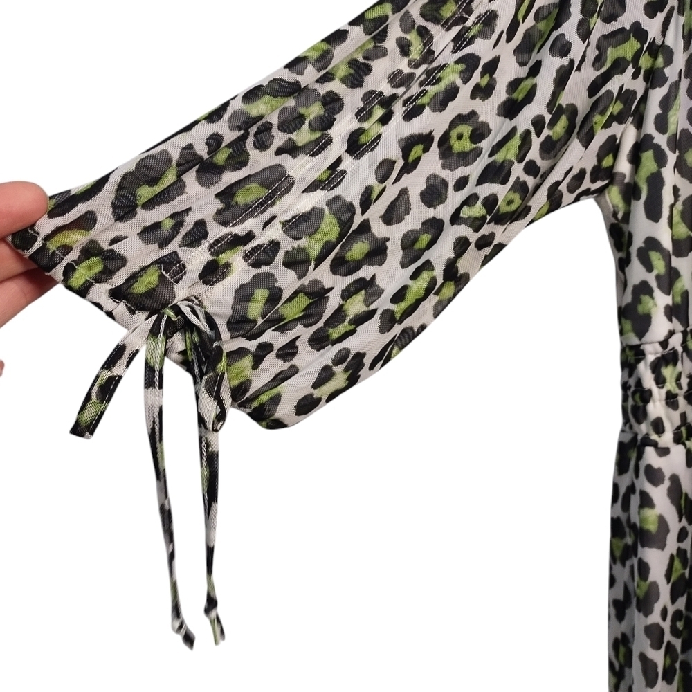 Cato Dress Multicolor Mesh Animal Print V-Neck 3/4 Cut-out Sleeve Sz 22/24W NWT - Picture 6 of 11